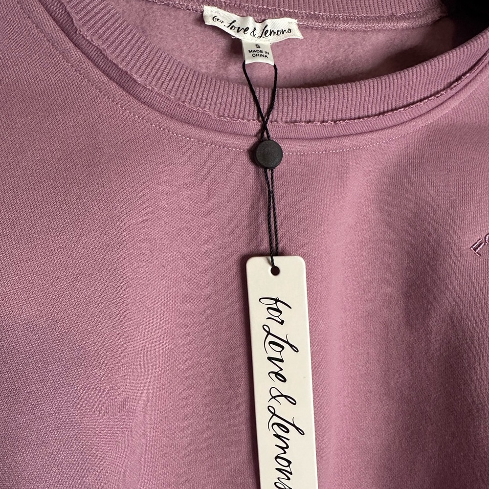 For Love And Lemons Cropped Crewneck Sweatshirt S NWT - Picture 5 of 8